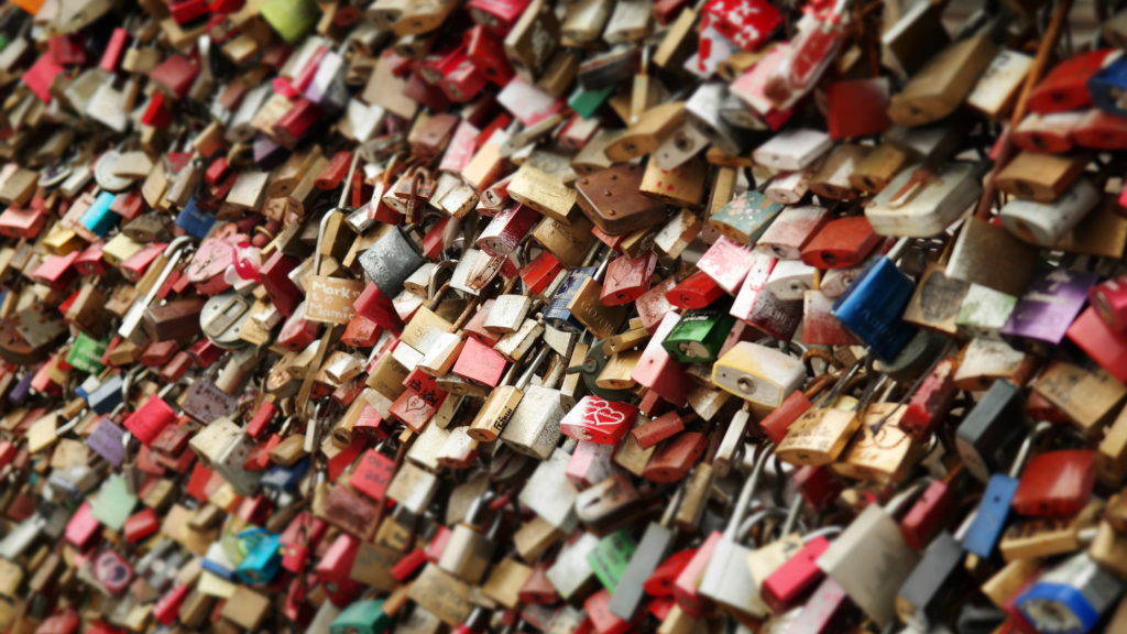 A gate of locks, a universal symbol for commitment. Or Loyalty?